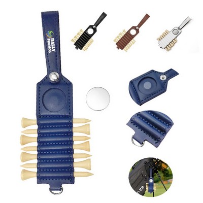 PU Leather Portable Outdoor Golf Tee Organizer Pouch