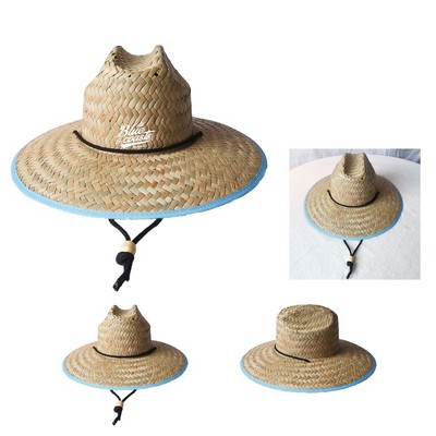 Adjustable Woven Straw Wide Brim Sun Hat