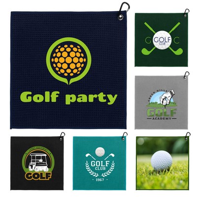 Full Color Waffle Texture Golf Towel