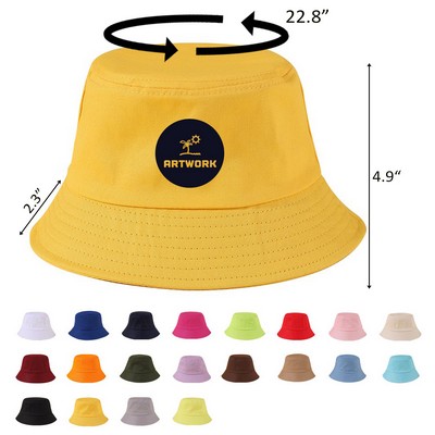 Foldable Wide Brim Unisex Cotton Bucket Hat